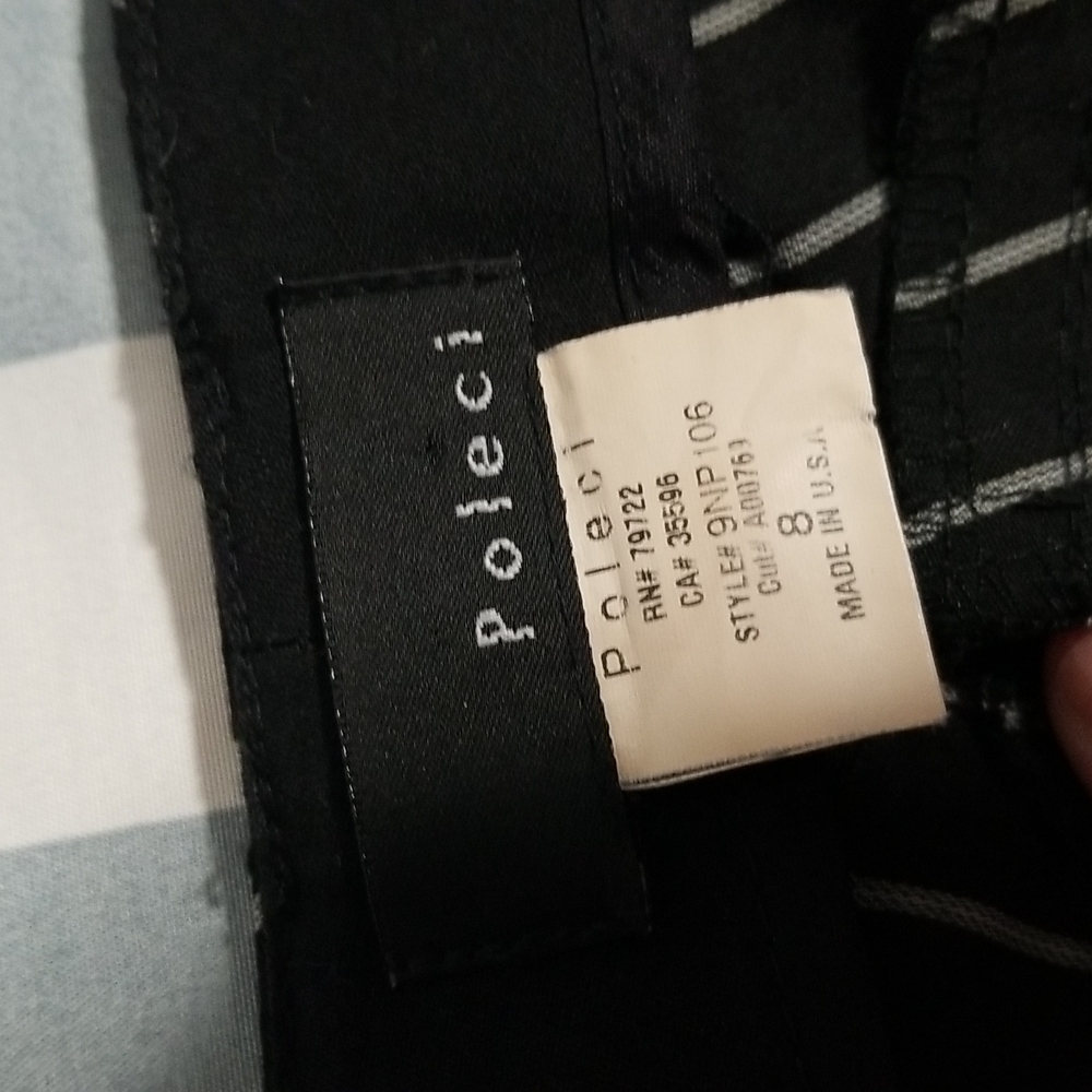 POLECI MADE IN USA BLACK AND WHITE STRIPE PANTS - Picture 10 of 16